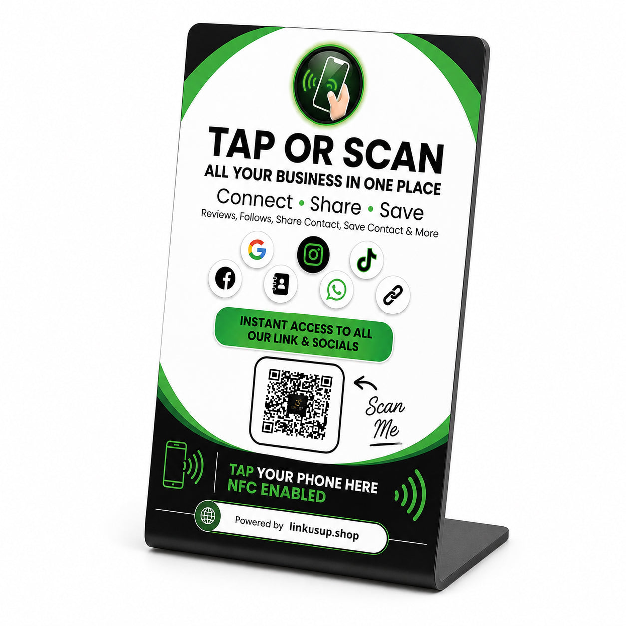 Plastic A6 NFC Sign All Business in one Place